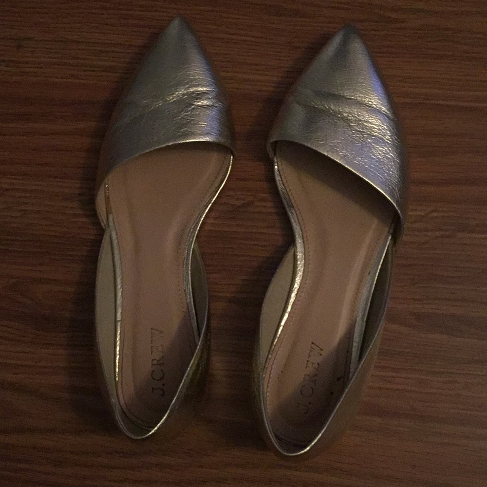 J Crew gold flats!